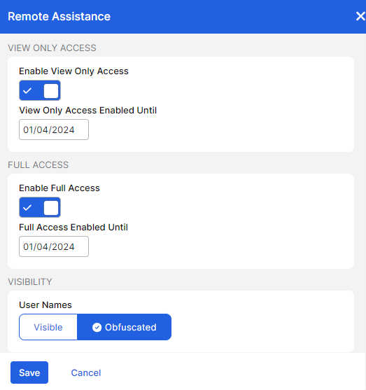 Enabling Remote Assistance in Business Insights | Zscaler
